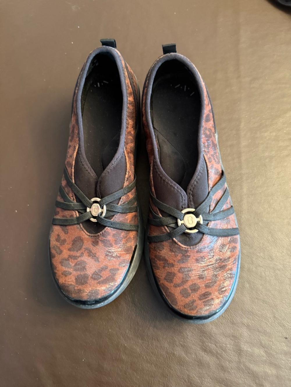 Women's Leopard Print Slip-On Comfort Flats - Brown